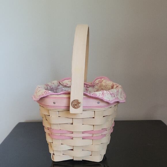 Longaberger Hope Basket Handwoven Basket with Pink Trim Vimtage 2001 - Picture 4 of 11